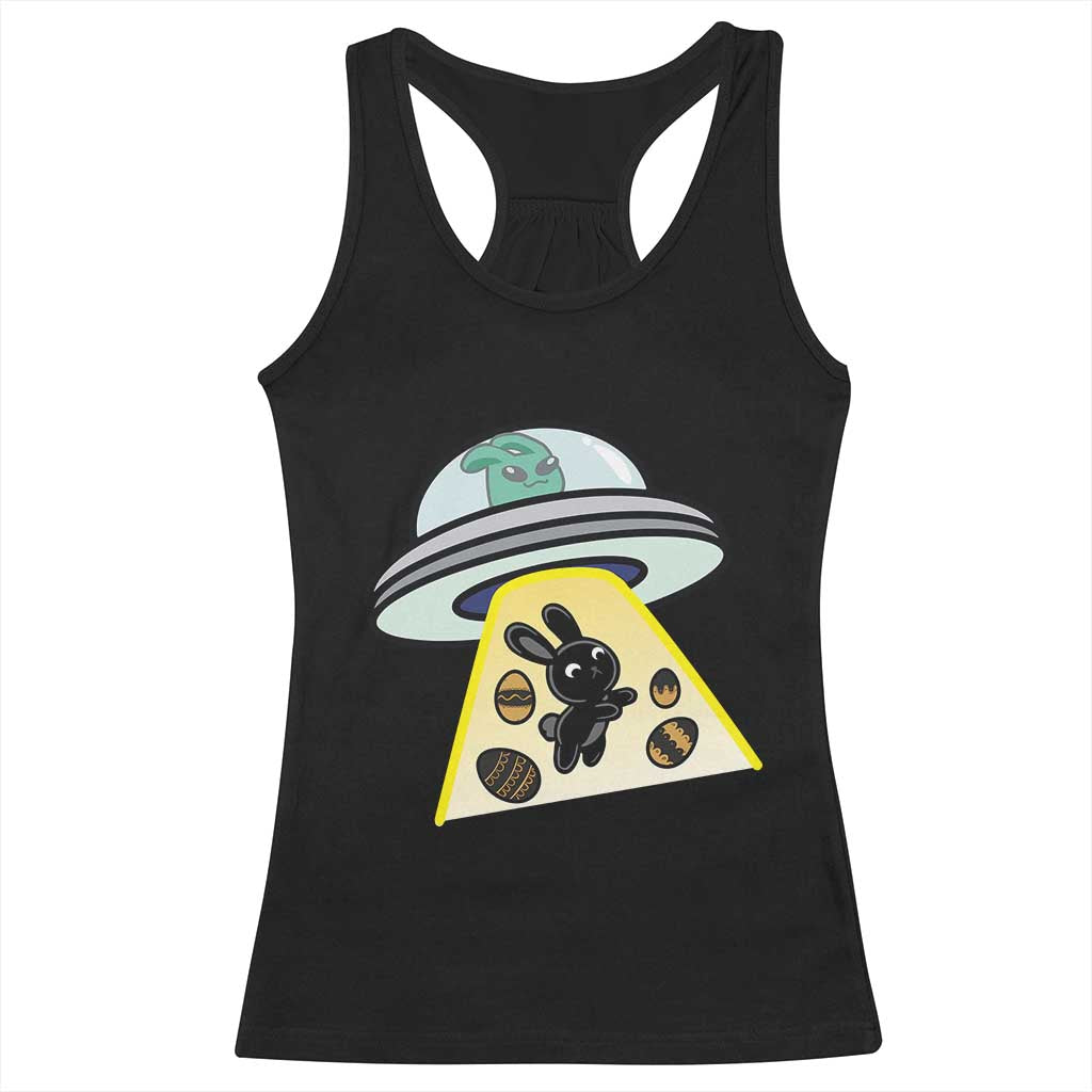 Funny Easter Day UFO Alien Bunny Racerback Tank Top TS11 Black Print Your Wear