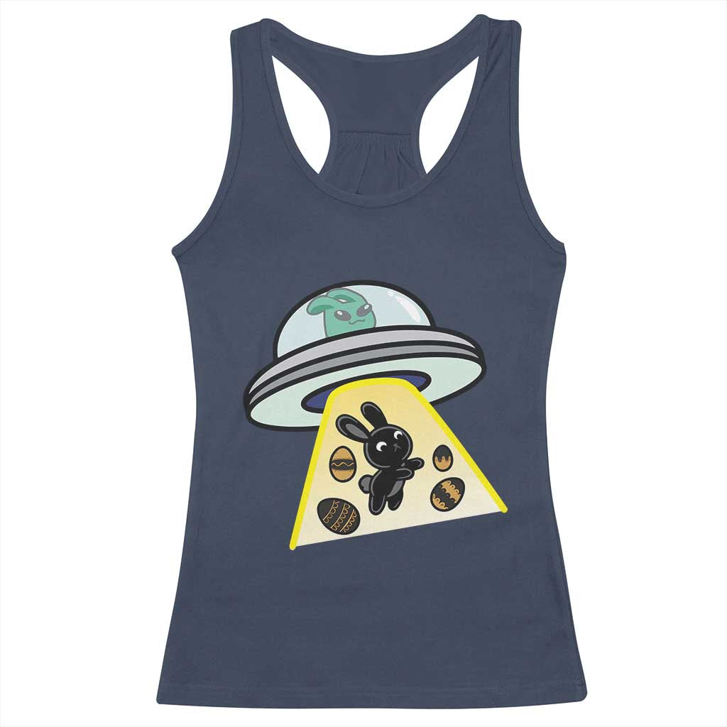 Funny Easter Day UFO Alien Bunny Racerback Tank Top TS11 Navy Print Your Wear