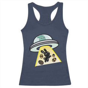 Funny Easter Day UFO Alien Bunny Racerback Tank Top TS11 Navy Print Your Wear