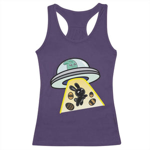 Funny Easter Day UFO Alien Bunny Racerback Tank Top TS11 Purple Print Your Wear