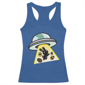 Funny Easter Day UFO Alien Bunny Racerback Tank Top TS11 Royal Blue Print Your Wear