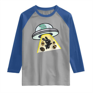 Funny Easter Day UFO Alien Bunny Raglan Shirt TS11 Sport Gray Royal Print Your Wear