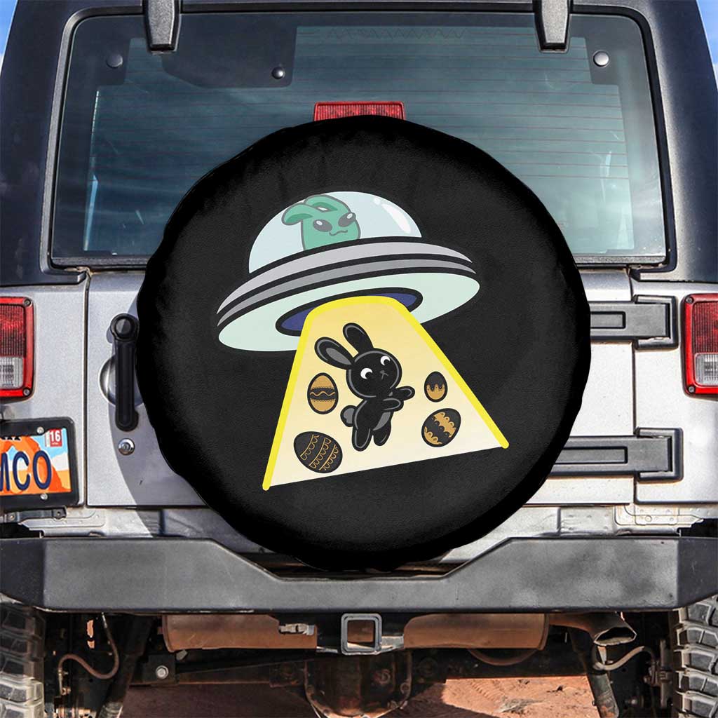 Funny Easter Day UFO Alien Bunny Spare Tire Cover TS11 No hole Black Print Your Wear