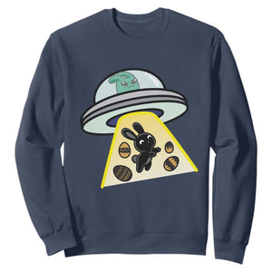 Funny Easter Day UFO Alien Bunny Sweatshirt TS11 Navy Print Your Wear