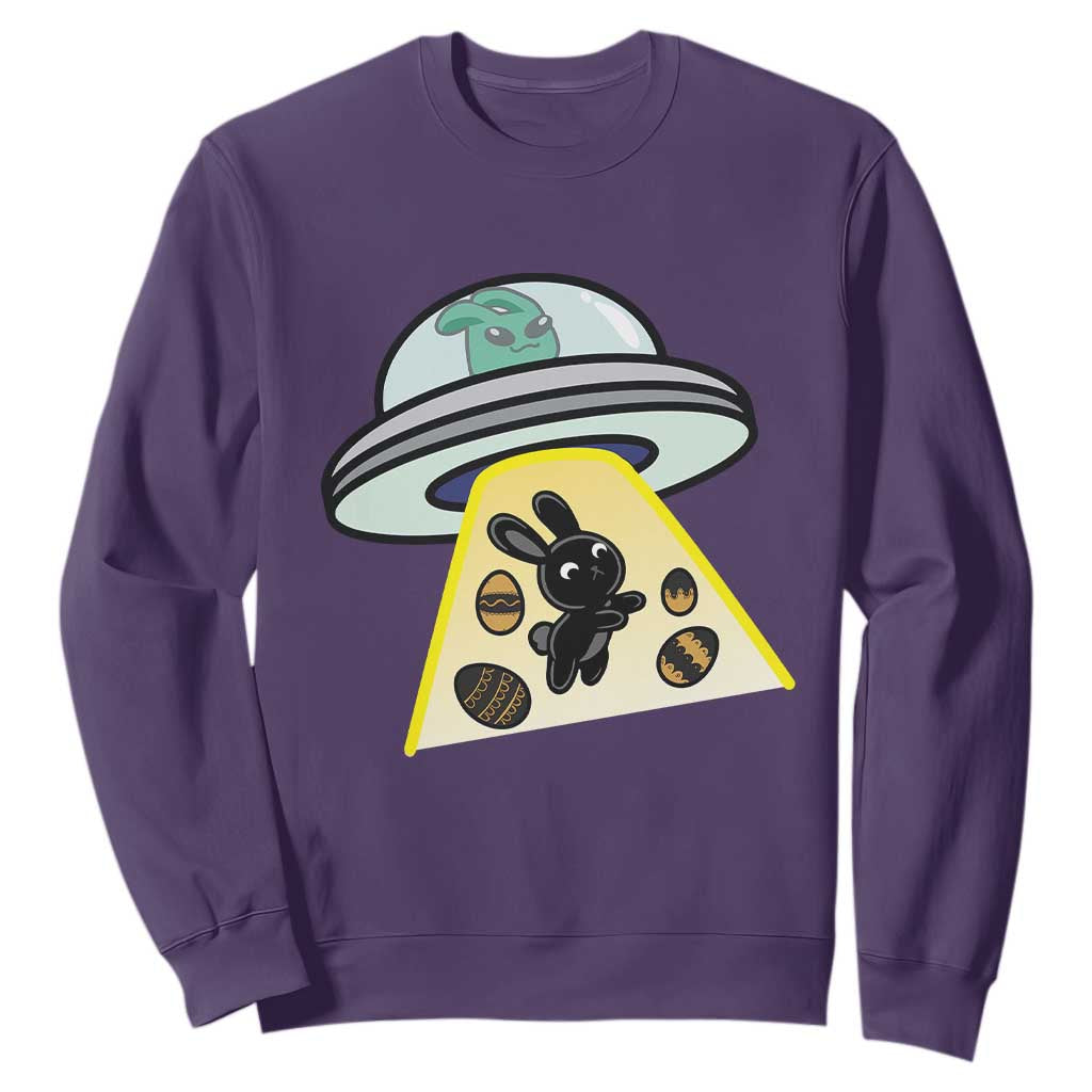 Funny Easter Day UFO Alien Bunny Sweatshirt TS11 Purple Print Your Wear