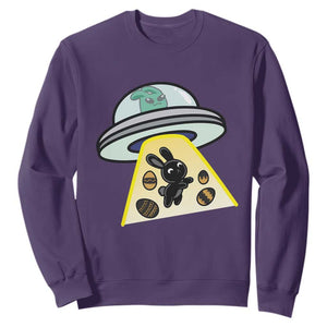 Funny Easter Day UFO Alien Bunny Sweatshirt TS11 Purple Print Your Wear