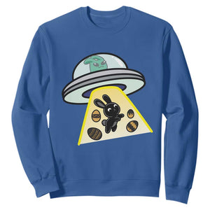Funny Easter Day UFO Alien Bunny Sweatshirt TS11 Royal Blue Print Your Wear