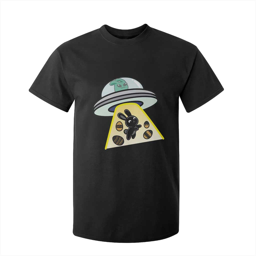 Funny Easter Day UFO Alien Bunny T Shirt For Kid TS11 Black Print Your Wear