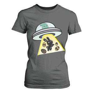 Funny Easter Day UFO Alien Bunny T Shirt For Women TS11 Dark Heather Print Your Wear