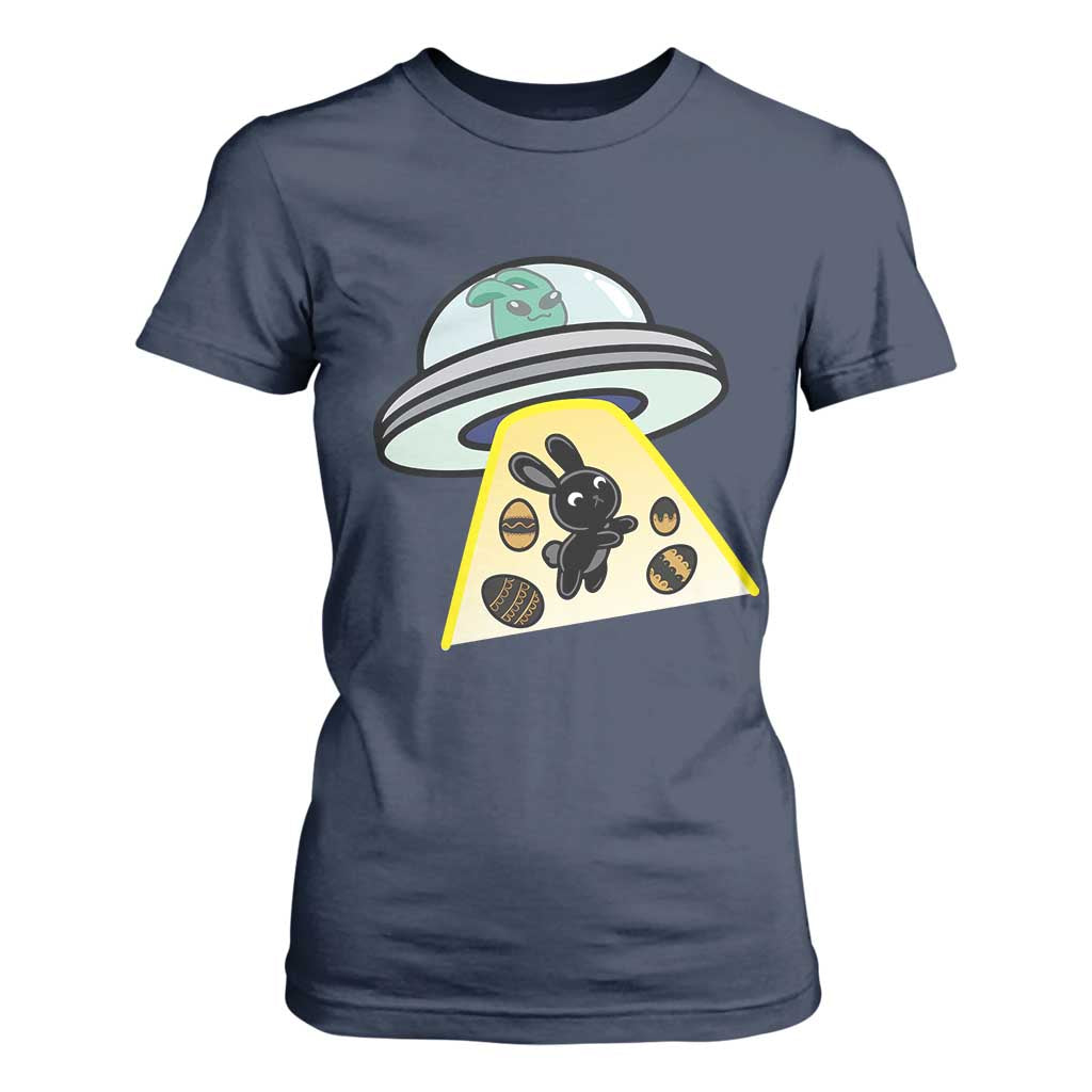 Funny Easter Day UFO Alien Bunny T Shirt For Women TS11 Navy Print Your Wear