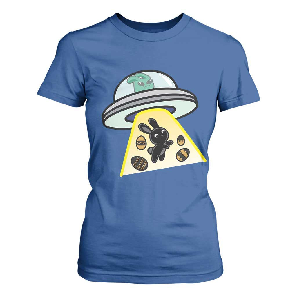Funny Easter Day UFO Alien Bunny T Shirt For Women TS11 Royal Blue Print Your Wear