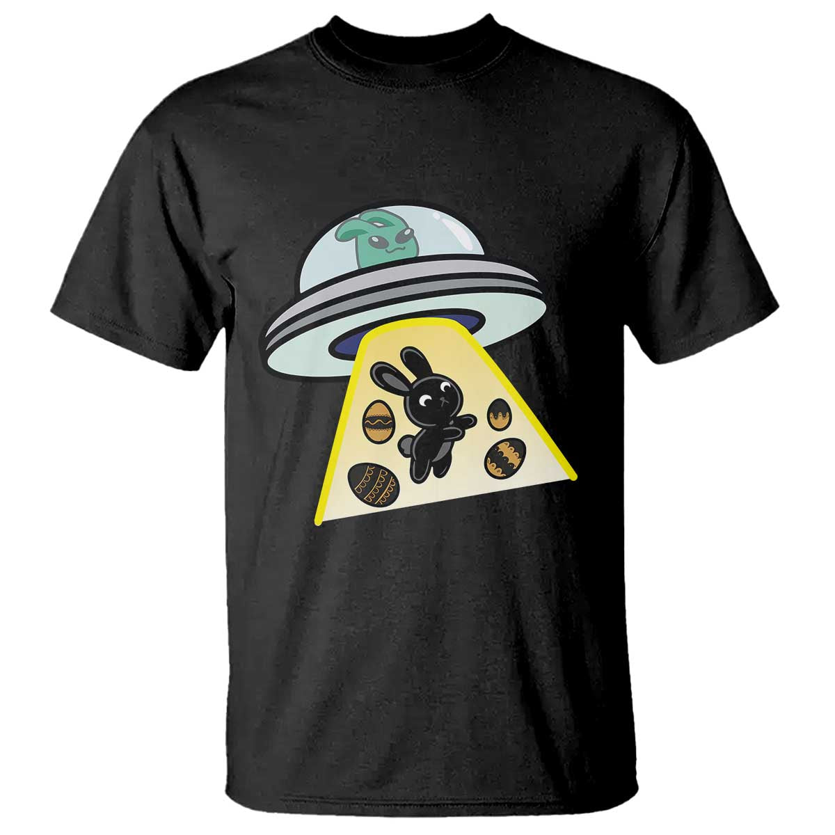 Funny Easter Day UFO Alien Bunny T Shirt TS11 Black Print Your Wear