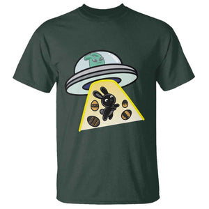 Funny Easter Day UFO Alien Bunny T Shirt TS11 Dark Forest Green Print Your Wear