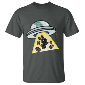 Funny Easter Day UFO Alien Bunny T Shirt TS11 Dark Heather Print Your Wear