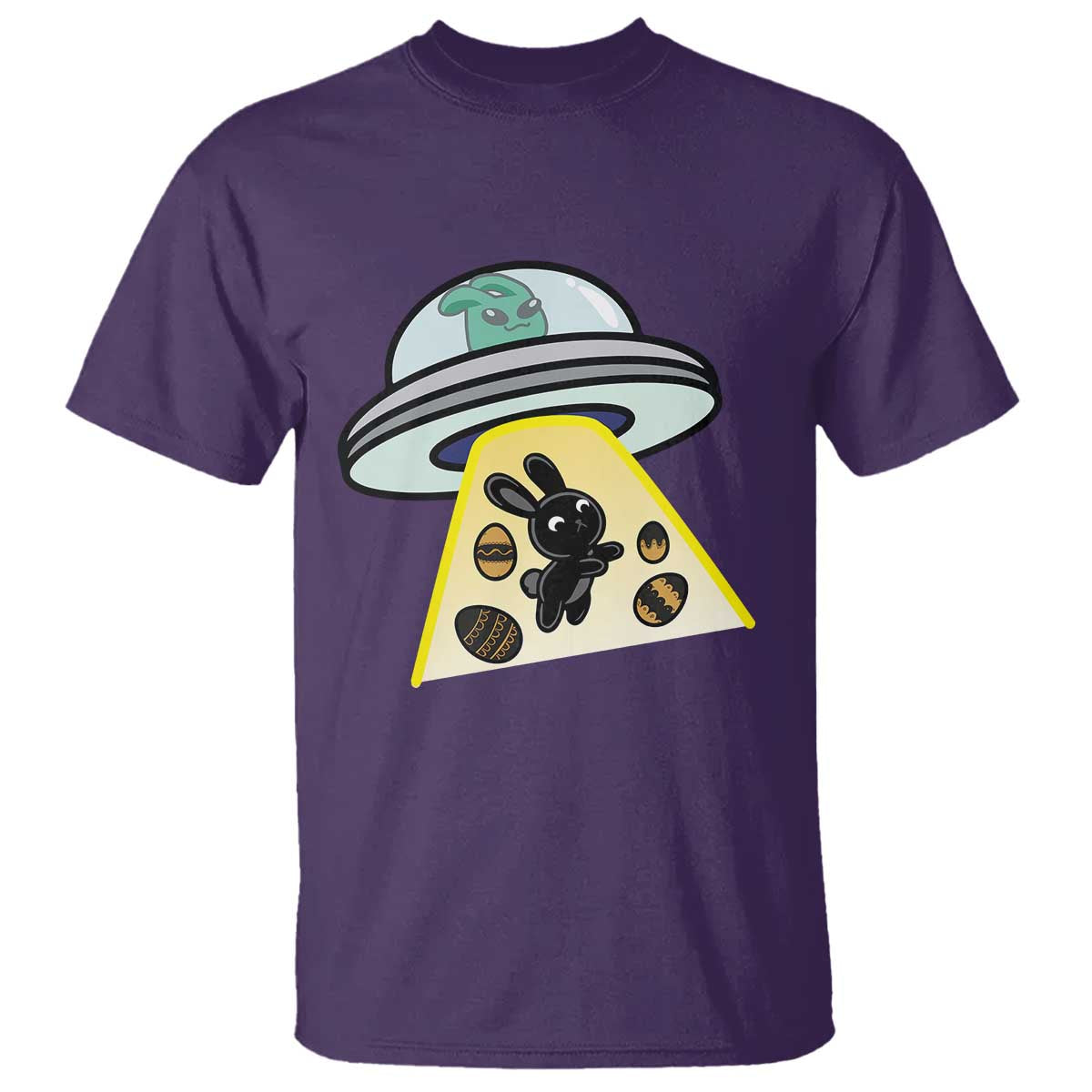 Funny Easter Day UFO Alien Bunny T Shirt TS11 Purple Print Your Wear