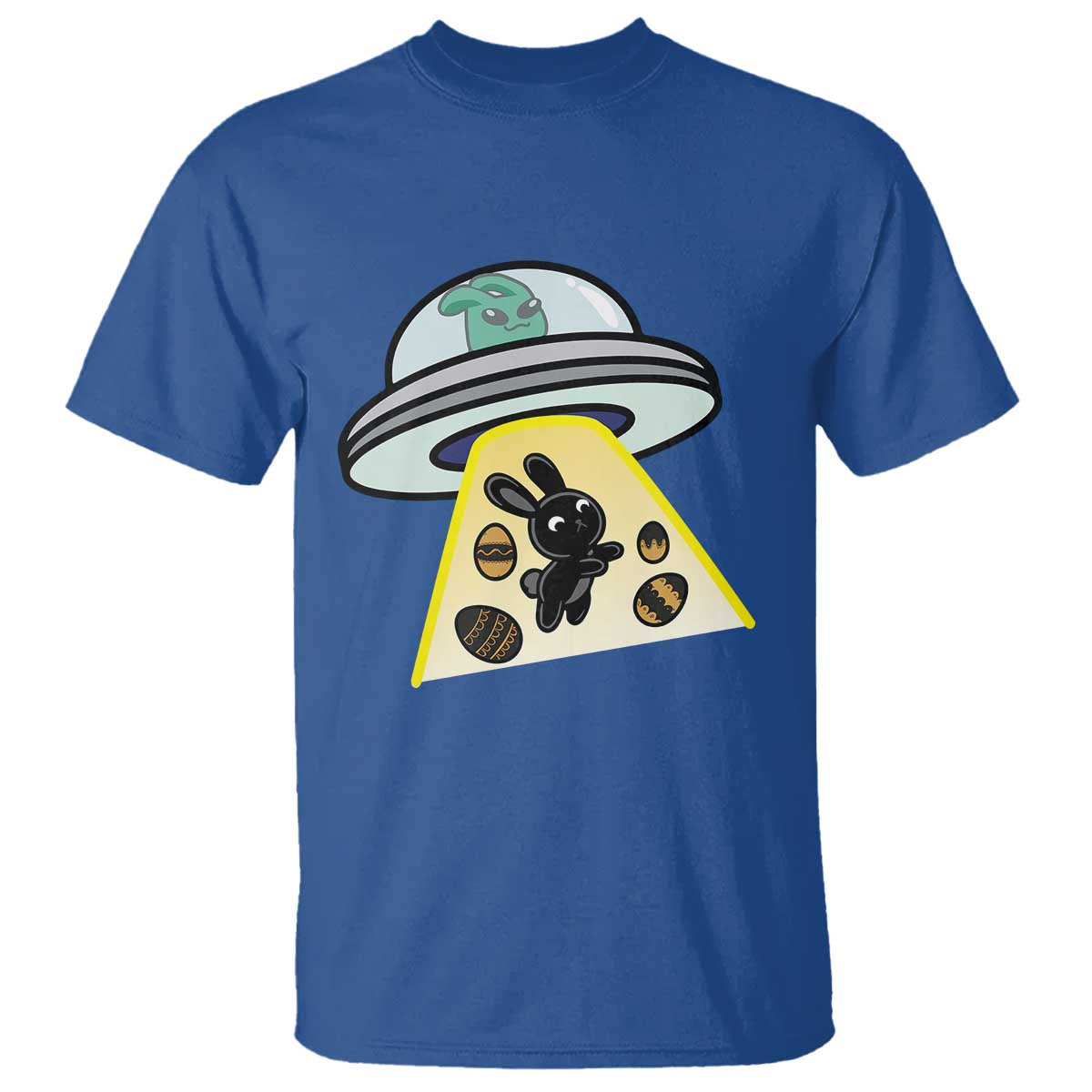 Funny Easter Day UFO Alien Bunny T Shirt TS11 Royal Blue Print Your Wear