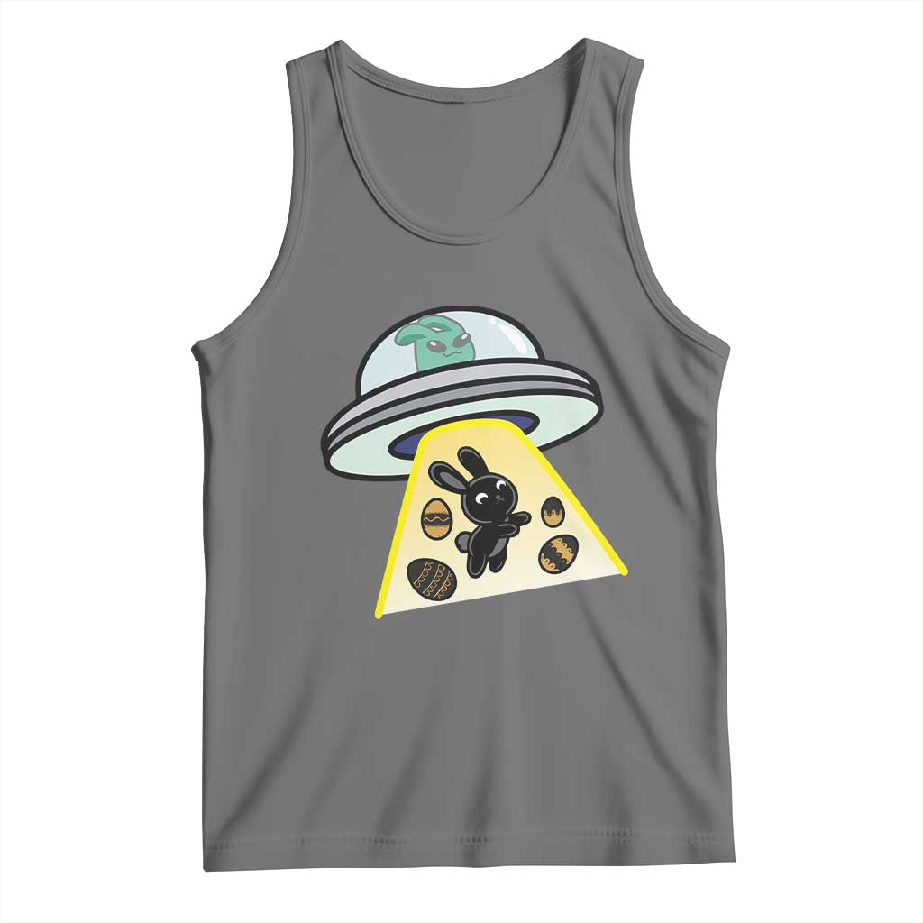 Funny Easter Day UFO Alien Bunny Tank Top TS11 Black Heather Print Your Wear