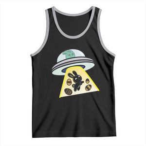 Funny Easter Day UFO Alien Bunny Tank Top TS11 Black Athletic Heather Print Your Wear