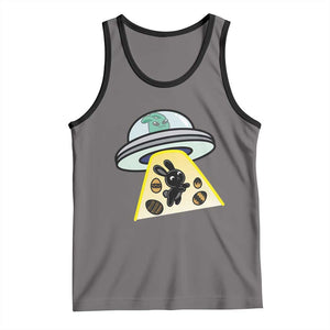 Funny Easter Day UFO Alien Bunny Tank Top TS11 Deep Heather Black Print Your Wear