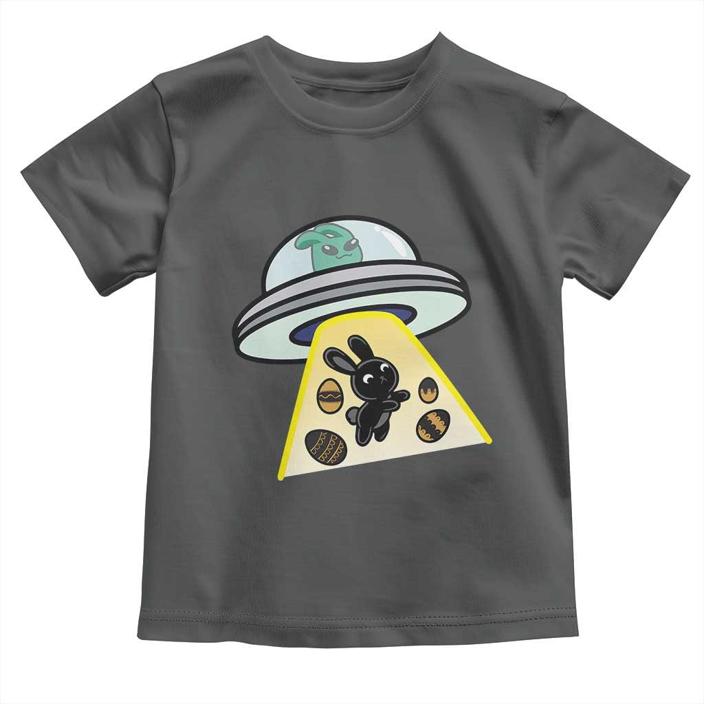 Funny Easter Day UFO Alien Bunny Toddler T Shirt TS11 Dark Heather Print Your Wear