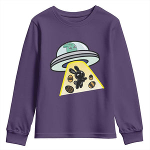 Funny Easter Day UFO Alien Bunny Youth Sweatshirt TS11 Purple Print Your Wear