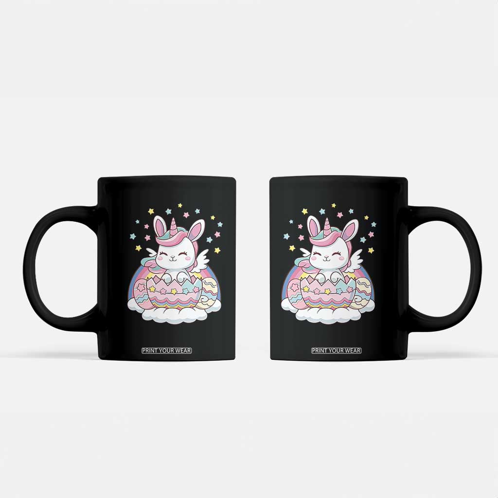 Funny Easter Unicorn Bunny Easter Eggs Coffee Mug TS11 Black Print Your Wear