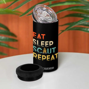 Funny Eat Sleep Scout Repeat 4 in 1 Can Cooler Tumbler Scouting Outdoor Camping Nature Campfire TS11 Print Your Wear