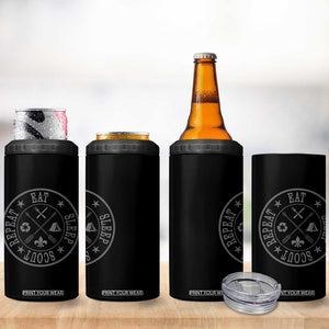 Funny Eat Sleep Scout Repeat 4 in 1 Can Cooler Tumbler Scouting Outdoor Camping Nature TS11 Print Your Wear