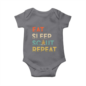 Funny Eat Sleep Scout Repeat Baby Onesie Scouting Outdoor Camping Nature Campfire TS11 Charcoal Print Your Wear