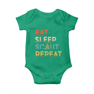 Funny Eat Sleep Scout Repeat Baby Onesie Scouting Outdoor Camping Nature Campfire TS11 Irish Green Print Your Wear