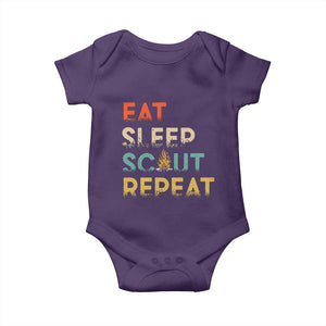 Funny Eat Sleep Scout Repeat Baby Onesie Scouting Outdoor Camping Nature Campfire TS11 Purple Print Your Wear