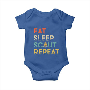 Funny Eat Sleep Scout Repeat Baby Onesie Scouting Outdoor Camping Nature Campfire TS11 Royal Blue Print Your Wear