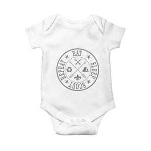 Funny Eat Sleep Scout Repeat Baby Onesie Scouting Outdoor Camping Nature TS11 White Print Your Wear
