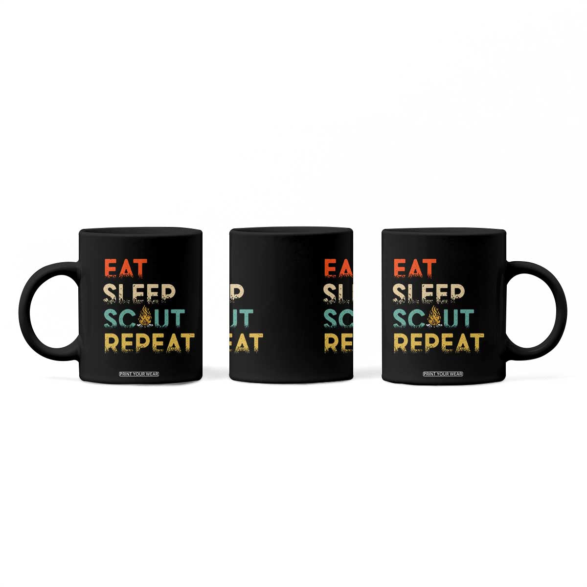 Funny Eat Sleep Scout Repeat Coffee Mug Scouting Outdoor Camping Nature Campfire TS11 Print Your Wear