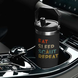 Funny Eat Sleep Scout Repeat Flip Straw Tumbler Scouting Outdoor Camping Nature Campfire TS11 Print Your Wear