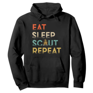 Funny Eat Sleep Scout Repeat Hoodie Scouting Outdoor Camping Nature Campfire TS11 Black Print Your Wear