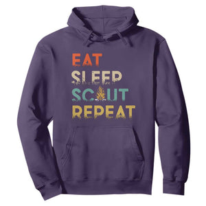 Funny Eat Sleep Scout Repeat Hoodie Scouting Outdoor Camping Nature Campfire TS11 Purple Print Your Wear