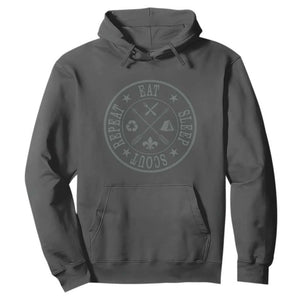 Funny Eat Sleep Scout Repeat Hoodie Scouting Outdoor Camping Nature TS11 Dark Heather Print Your Wear