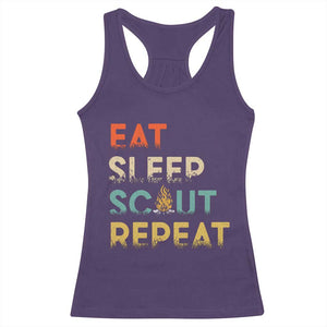 Funny Eat Sleep Scout Repeat Racerback Tank Top Scouting Outdoor Camping Nature Campfire TS11 Purple Print Your Wear