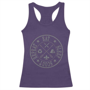 Funny Eat Sleep Scout Repeat Racerback Tank Top Scouting Outdoor Camping Nature TS11 Purple Print Your Wear