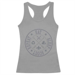 Funny Eat Sleep Scout Repeat Racerback Tank Top Scouting Outdoor Camping Nature TS11 Sport Gray Print Your Wear