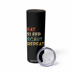 Funny Eat Sleep Scout Repeat Skinny Tumbler Scouting Outdoor Camping Nature Campfire TS11 Print Your Wear