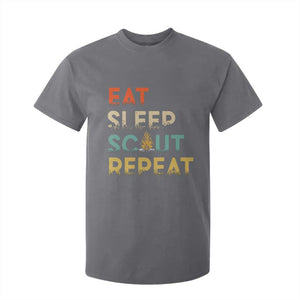Funny Eat Sleep Scout Repeat T Shirt For Kid Scouting Outdoor Camping Nature Campfire TS11 Charcoal Print Your Wear