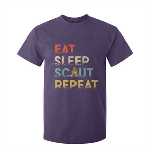 Funny Eat Sleep Scout Repeat T Shirt For Kid Scouting Outdoor Camping Nature Campfire TS11 Purple Print Your Wear