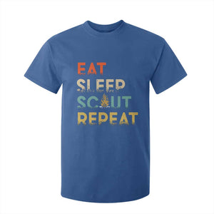 Funny Eat Sleep Scout Repeat T Shirt For Kid Scouting Outdoor Camping Nature Campfire TS11 Royal Blue Print Your Wear