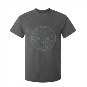 Funny Eat Sleep Scout Repeat T Shirt For Kid Scouting Outdoor Camping Nature TS11 Dark Heather Print Your Wear