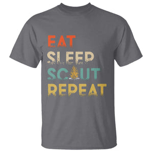 Funny Eat Sleep Scout Repeat T Shirt Scouting Outdoor Camping Nature Campfire TS11 Charcoal Print Your Wear