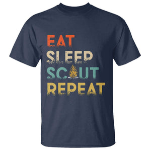 Funny Eat Sleep Scout Repeat T Shirt Scouting Outdoor Camping Nature Campfire TS11 Navy Print Your Wear