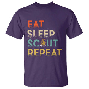 Funny Eat Sleep Scout Repeat T Shirt Scouting Outdoor Camping Nature Campfire TS11 Purple Print Your Wear