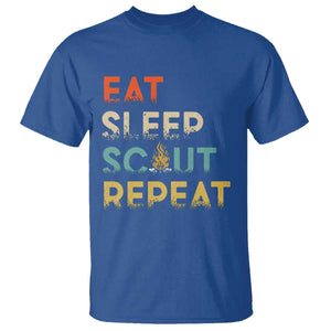 Funny Eat Sleep Scout Repeat T Shirt Scouting Outdoor Camping Nature Campfire TS11 Royal Blue Print Your Wear